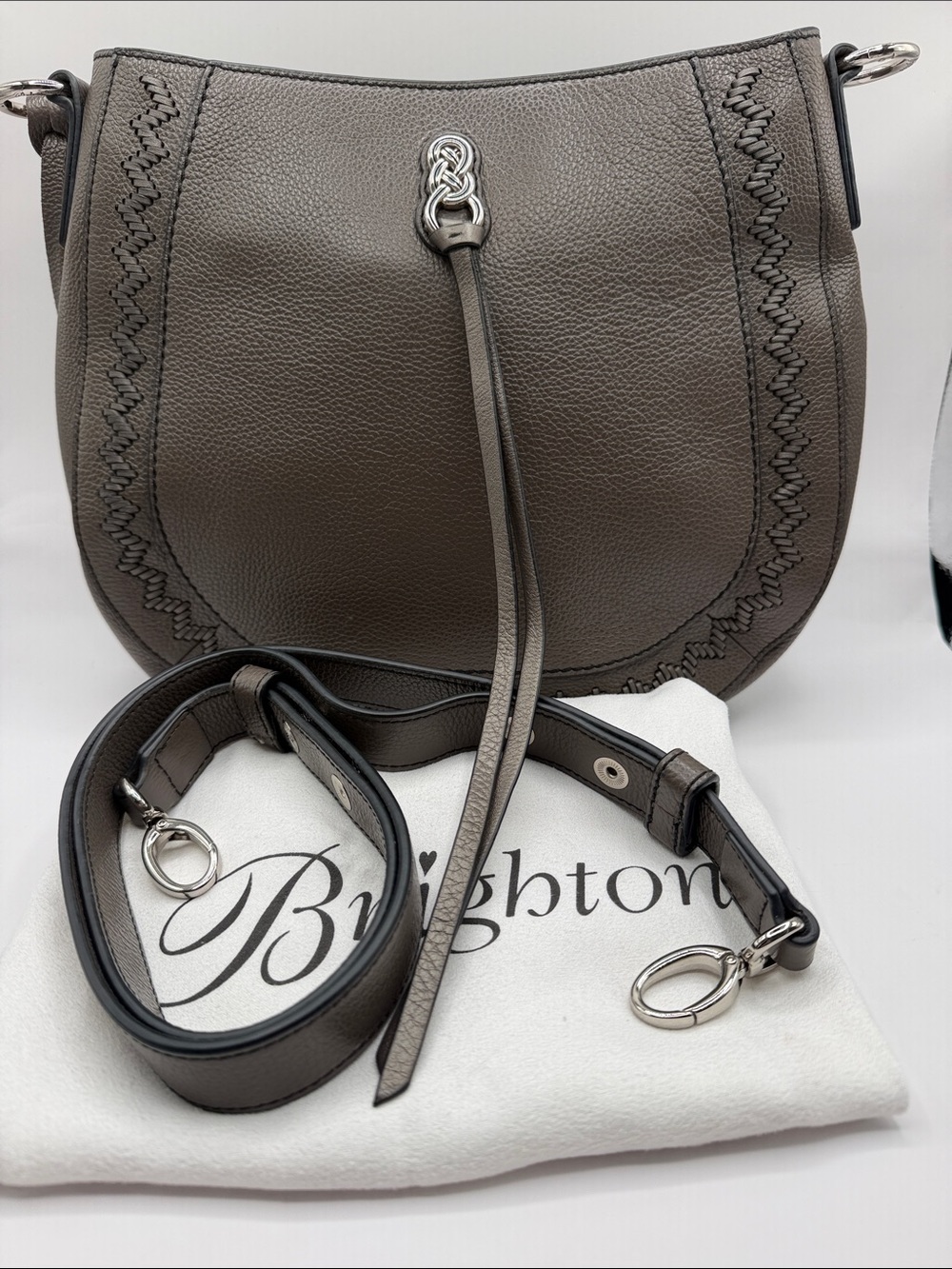 Retired Brighton Interlok Adele Sable Handbag with Adjustable Strap
